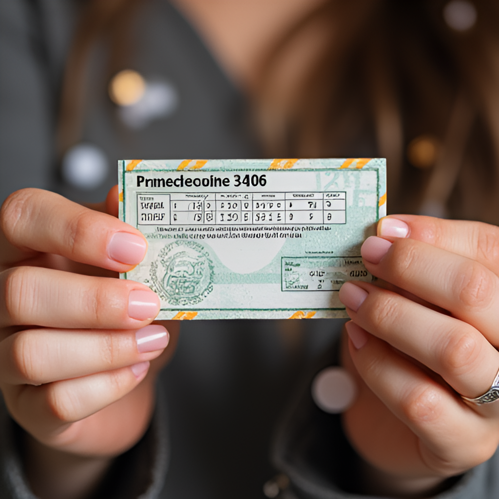 A person's hands holding a winning Lotofácil ticket from contest 3406, with the winning numbers clearly visible, against a celebratory background with some blurred confetti or prize money.